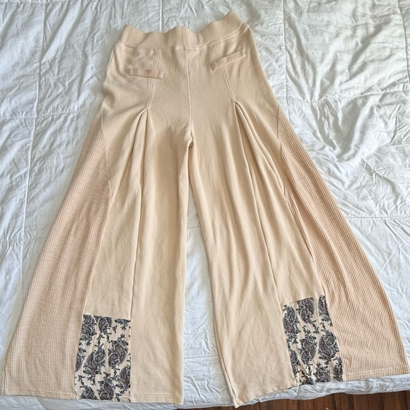 POL Boho Multi-Textured Boho Wide Leg Flared Bottom, S - Picture 2 of 11